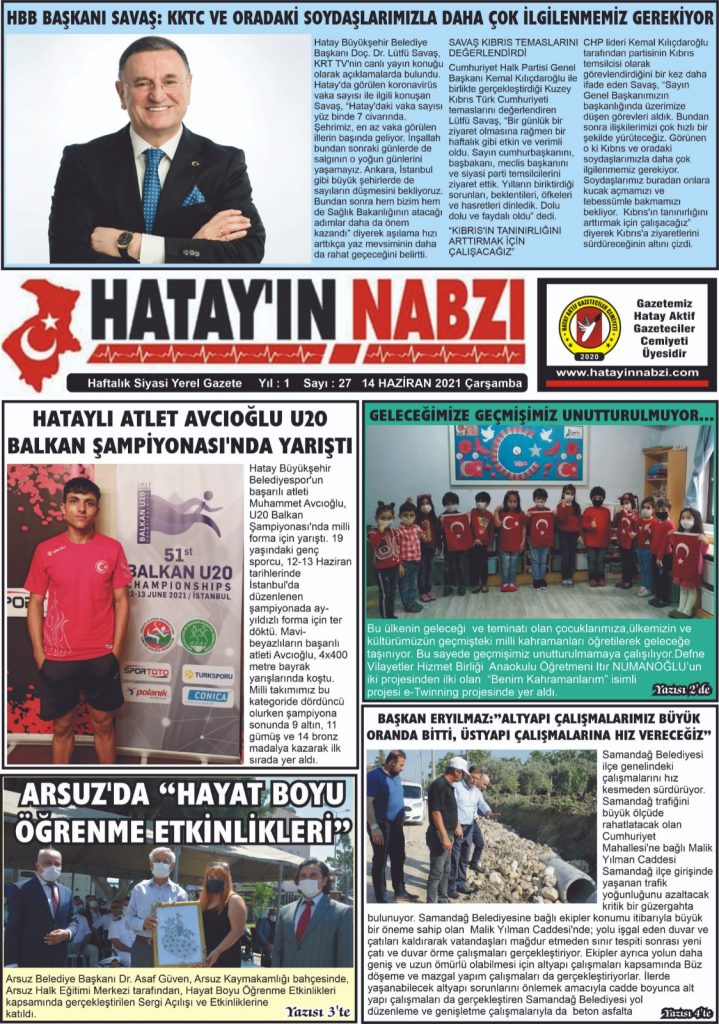 Hatay’ın Nabzı Gazetesi 27. Sayısı