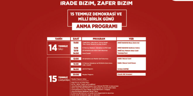 Hatay'da 15 Temmuz Etkinlikleri