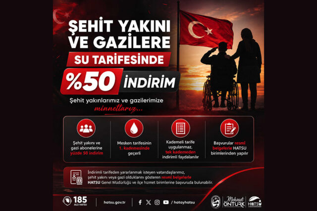 foto.jpg Hatay Büyükşehir Belediyesi şehit yakını ve gazi indirimi