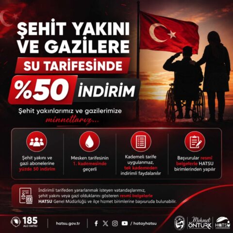 foto.jpg Hatay Büyükşehir Belediyesi şehit yakını ve gazi indirimi