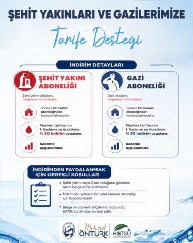 foto.jpg Hatay Büyükşehir Belediyesi şehit yakını ve gazi indirimi