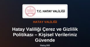 Hatay Valiliği web sitesinin çerez ve gizlilik politikası ekran görüntüsü