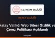 Hatay Valiliği web sitesinin gizlilik ve çerez politikası ekran görüntüsü