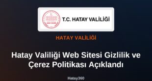 Hatay Valiliği web sitesinin gizlilik ve çerez politikası ekran görüntüsü