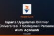 Isparta Uygulamalı Bilimler Üniversitesi kampüsünde sözleşmeli personel ilanı