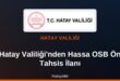 Hassa Organize Sanayi Bölgesi ön tahsis belgeleri