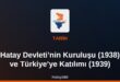 Hatay Devleti’nin Kuruluşu (1938) ve Türkiye’ye Katılımı (1939)